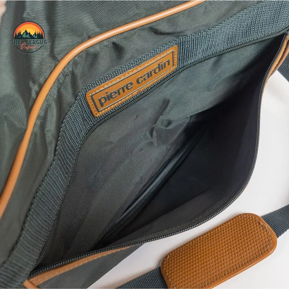 Pierre Cardin Travel Duffle & Messenger Bag Leather Handles Rare Vintage Preppy